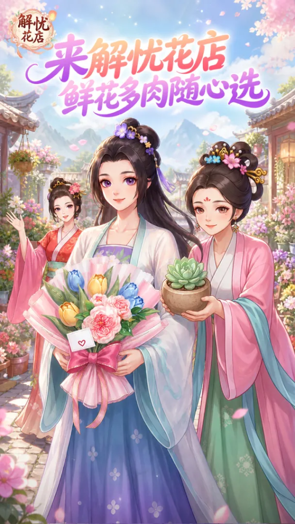 《解忧花店》周末限定礼包！JYHD19mn1x金币水滴玉石免费领